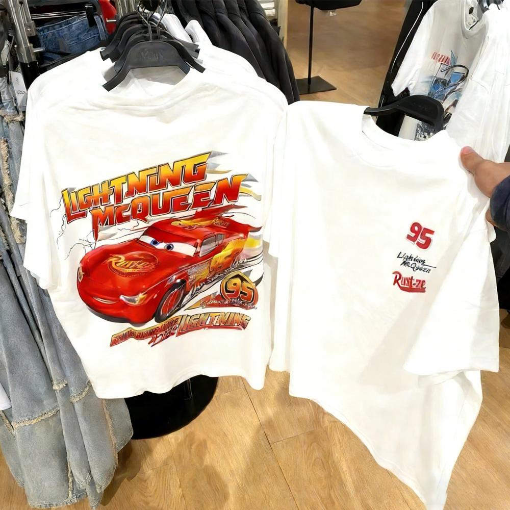 Lightning McQueen Tshirt Unisexs Pure Cotton Tshirt Summer New Casual Fashion Unisexs and Womens Street Couple Clothing S