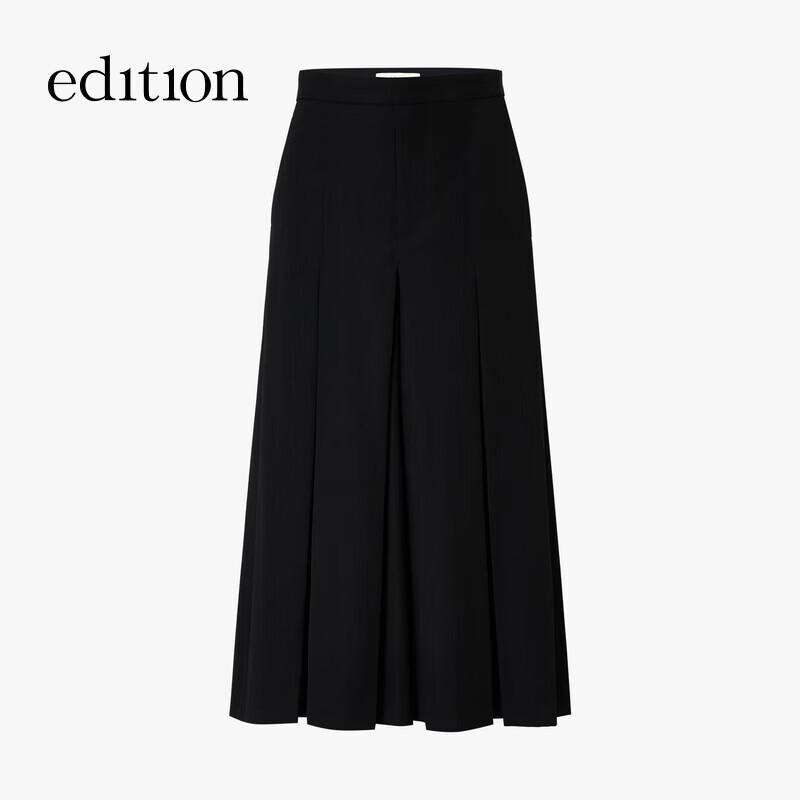 Edition Women's Fine Wool A-Line Pleated Wide-Leg Skirt Pants