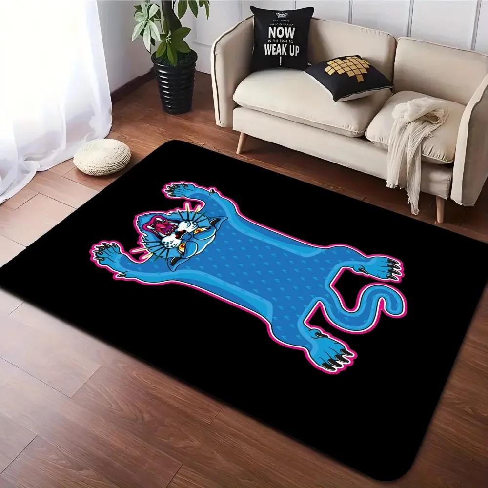 Wild Cats Print Area Rug Machine Washable Flannel Carpets Non-slip Mat for Bedroom Living Room Home Decor Animal  Floor Mat