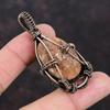 Sunstone Gemstone Copper Pendant Copper Wire Wrapped Pendant Handmade Boho Hippie Pendant Anniversary Gift Wire Wrapping Sunstone Jewelry