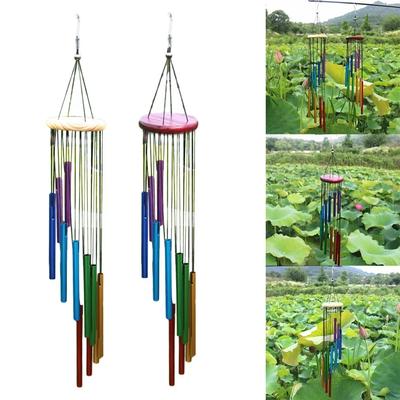 12 Tubes Wind Chimes Pendant Aluminum Tube+Pine Metal Pipe Wind Chimes Bells For Living Bedroom Dining Coffee Shop Wind Chimes