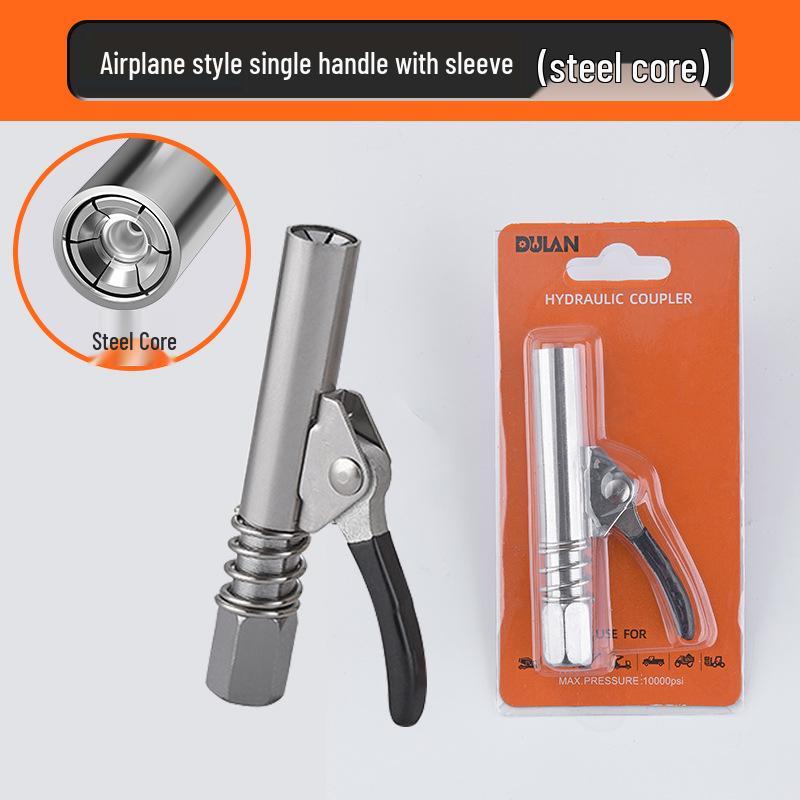 Universal High-Pressure Grease Gun Nozzle with Self-Locking Pliers