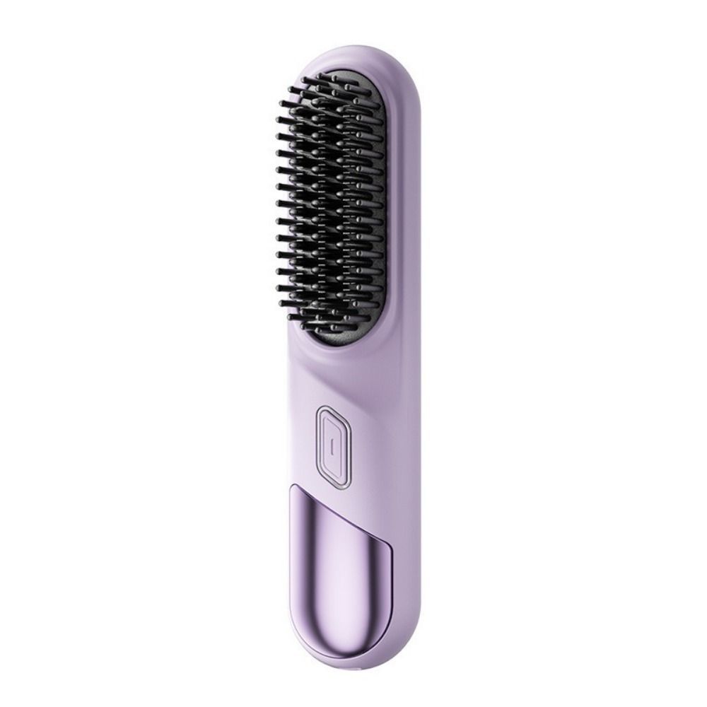 USB Rechargeable Electric Hair Brush 4-Levels Temperature Hot Comb Straightener  Straight Hair