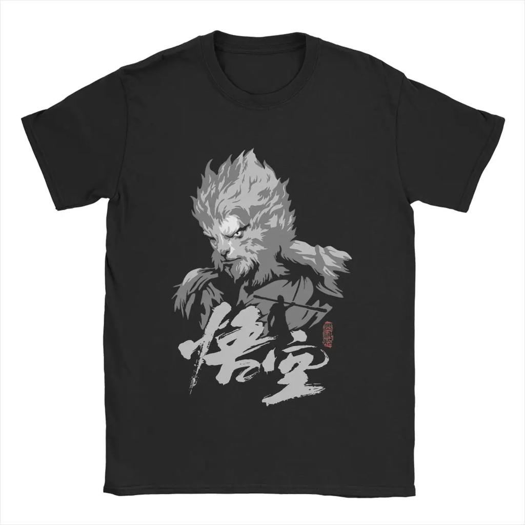 Amazing BLACK MYTH WUKONG SUN WUKONG THE MONKEY KING T-krekli Vīriešu sieviešu tīras kokvilnas T-krekls oriģināls apģērbs