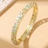 Vintage Enamel Dropped Glaze Flower Diamond Bangle for Women Copper Metal Hand Bracele Fashion Luxury Jewelry Gifts