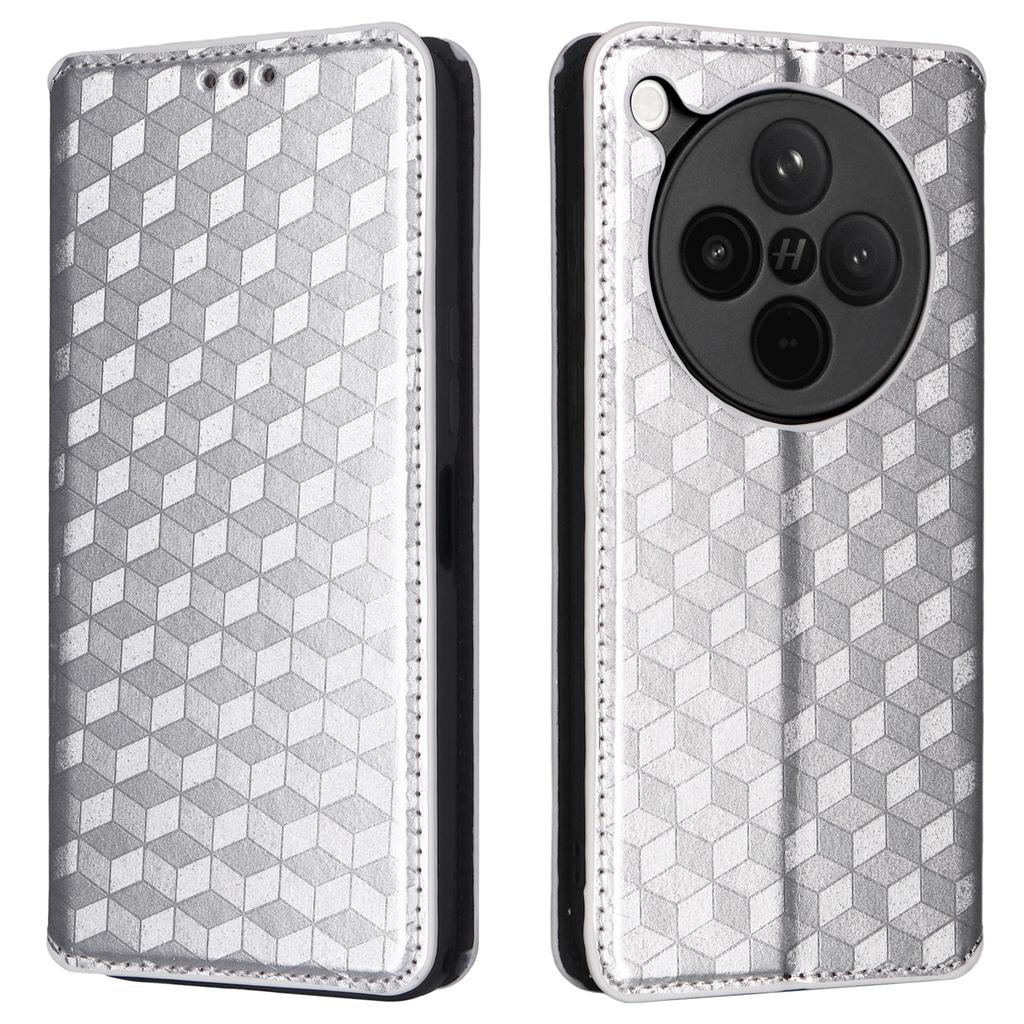 For Oppo Find X8s+ 5G Case Wallet Rhombus Imprinted Leather Phone Cover