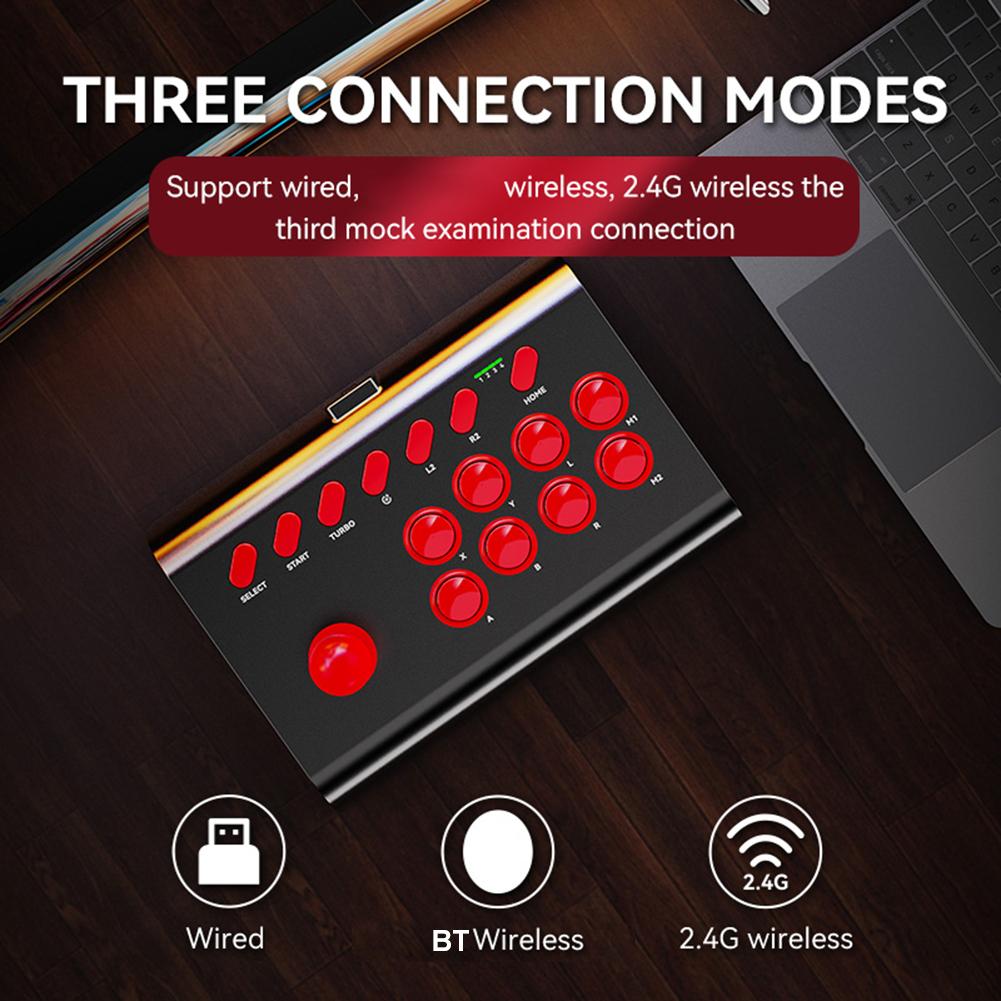 USB Wired Game Joystick 3-mode Connection USB Game Console Controller Macro/TURBO Function for PS4/PS3/Xbox One/Switch