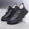 Men's Winter Waterproof Cotton Shoes with Fleece Lining - Thickened, Comfortable, Warm Snow Boots for Middle-Aged and Elderly.