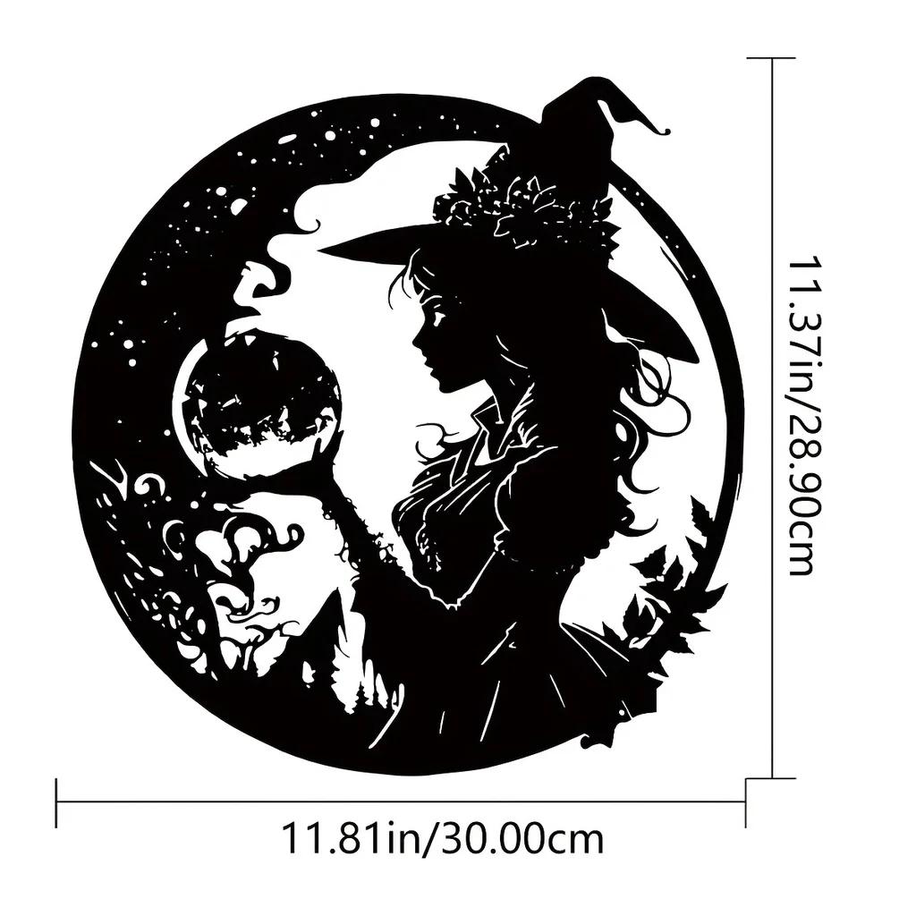 Beautiful Metal Witch Wall Art - Add a Magical Touch To Your Home Decor | Unique Wall Hanging for a Spooky, Stylish Accent