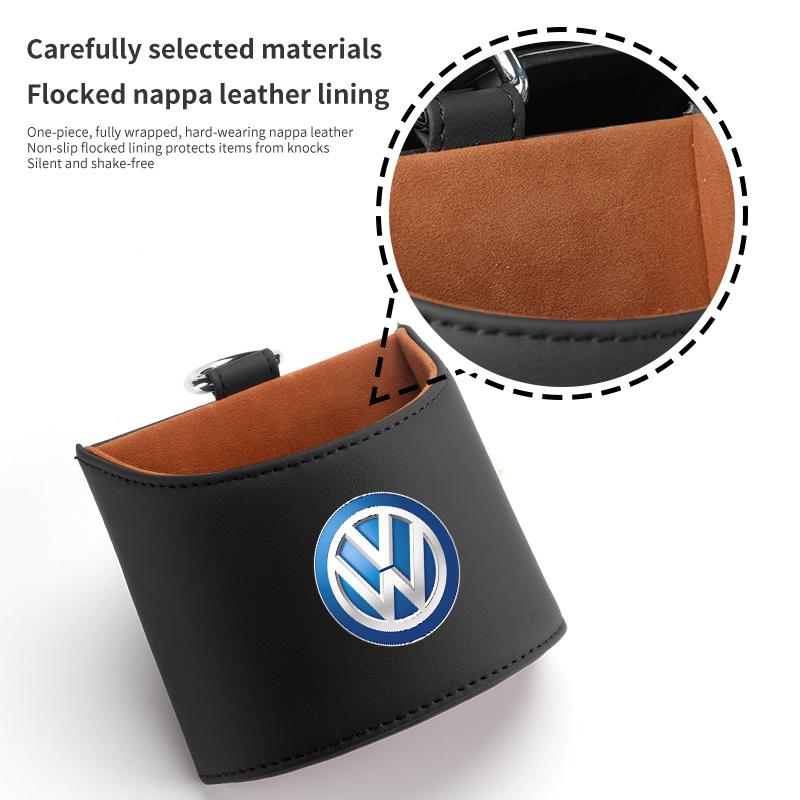 WET1 Car Air Vent Pocket Storage Box Nappa Leather Vent Hanging Organizer For Volkswagen VW Golf 4 5 6 7 Polo Jetta Sagitar Magotan