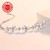 Exquisite 925 sterling silver cherry blossom bracelet with natural gemstone floral design