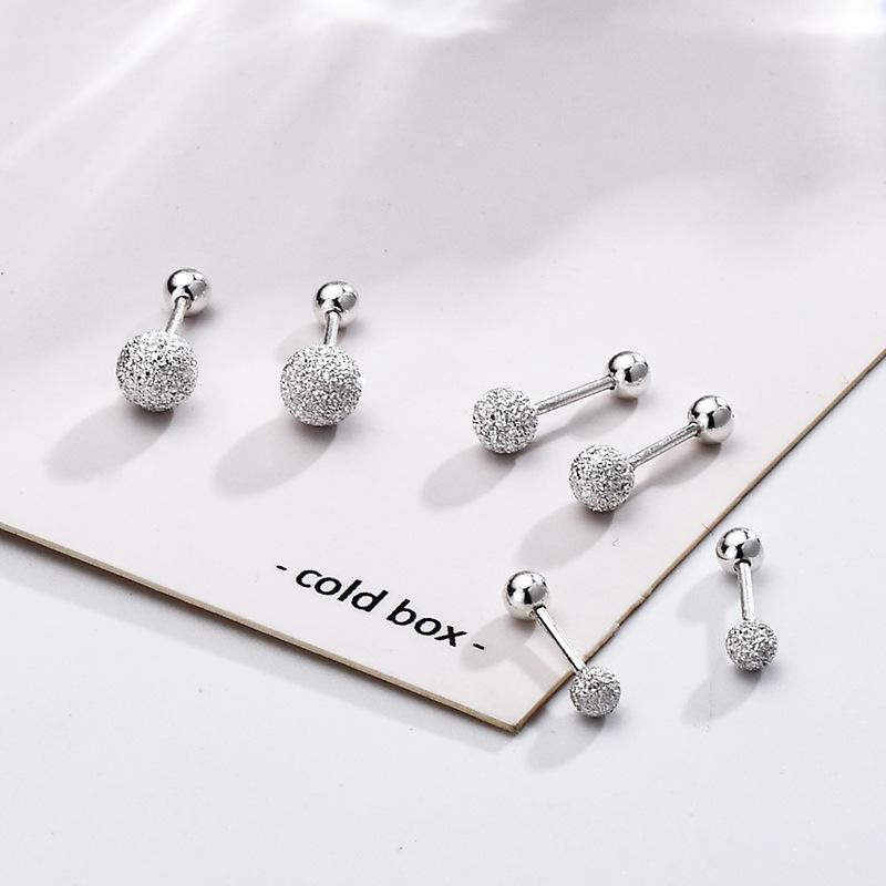 

Серьги-гвоздики с круглыми бусинами из стерлингового серебра 925 пробы для девочек, простые женские серьги с шариками в форме винта, роскошные ювелирные изделия в подарок на свадьбу 5MM