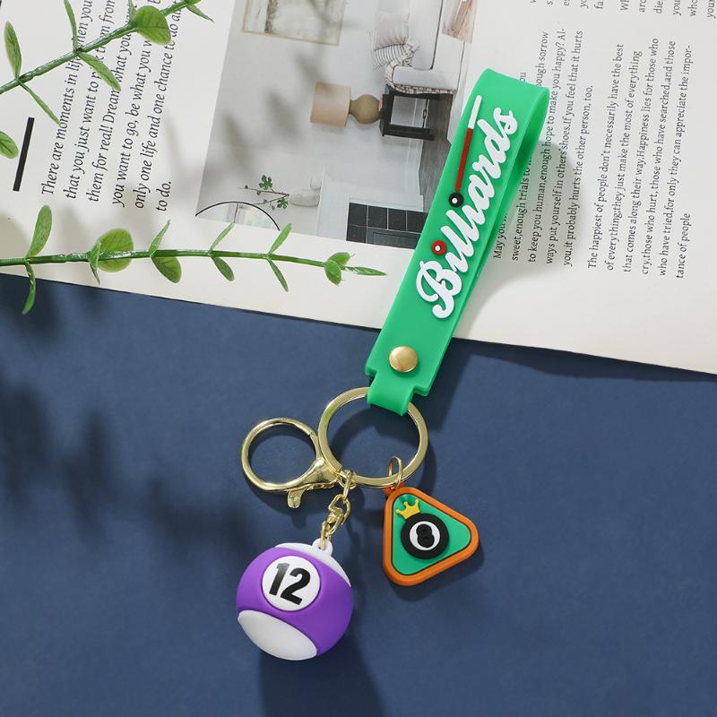 Creative Billiard Pool Keychain Table Ball Key Ring Lucky Black Key Chain 25Mm Resin Ball Jewelry Gift