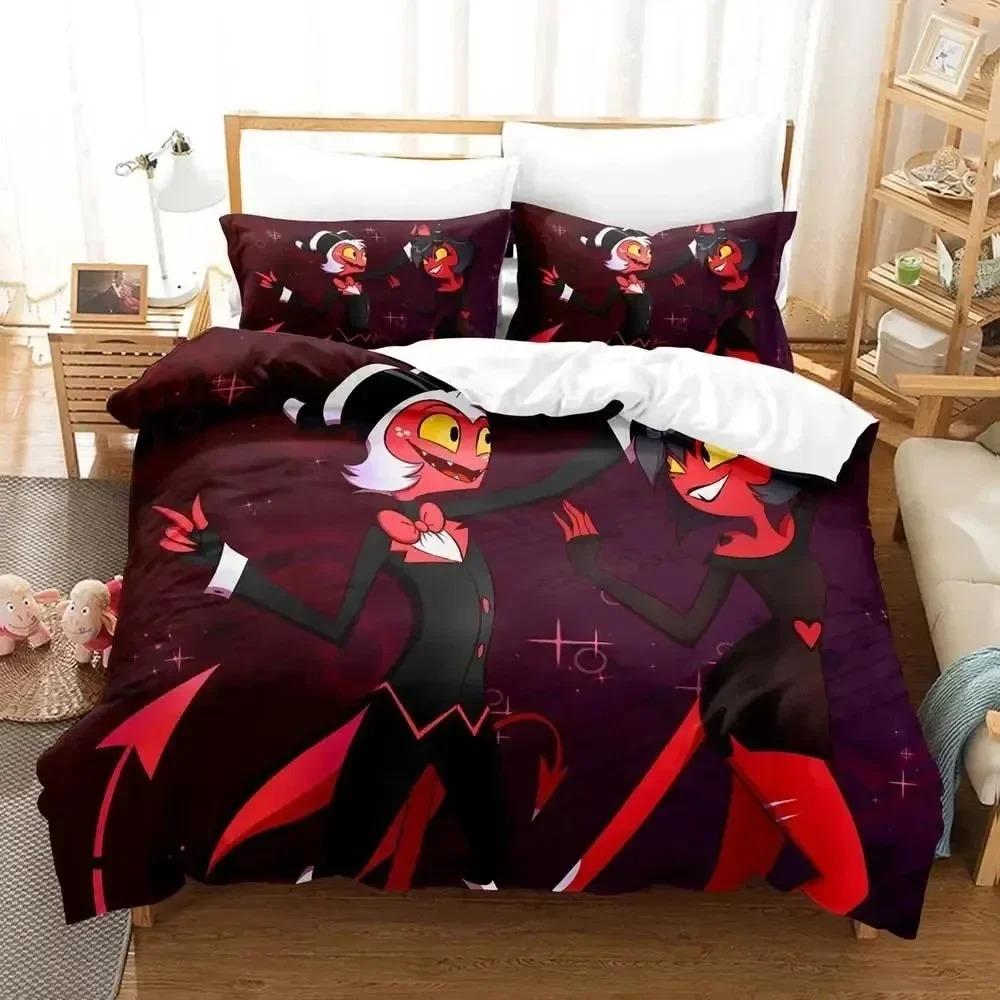 New 3D Print Hazbin Moxxie Hotel Bedding Set Bedroom Soft Modern Bedspreads Comefortable Duvet Cover Quilt Cover And Pillowcase