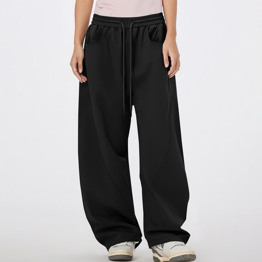 Women's Multi Pocket Straight Leg Wide Leg Solid Color Pants For Floor Mopping