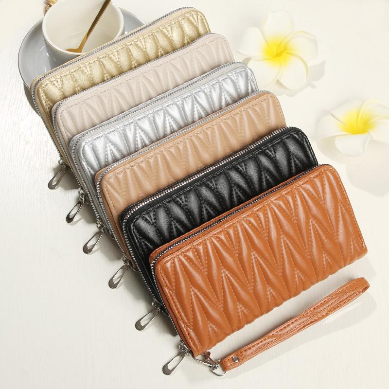 Ladies' Wallet Zipper Handbag Fashion European and American Wallet Large Capacity Soft Leather Change Phone Bag