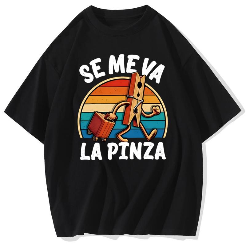 Yk Se Me Va La Pinza T Shirt Funny Spanish Jokes Vintage Tshirt For Men Women  Cotton Washed Black Soft Unisex Casual Tops S