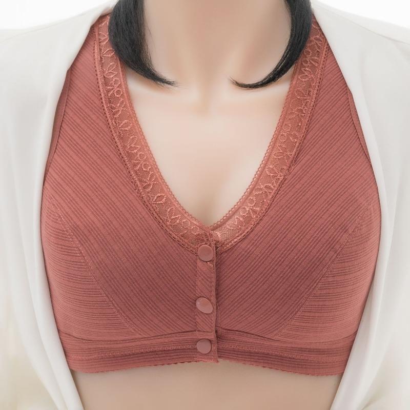 Mom Underwear Threaded Bra Medium and Old Vest Bra Front Buckle No Steel Rim Soft Cotton Bra