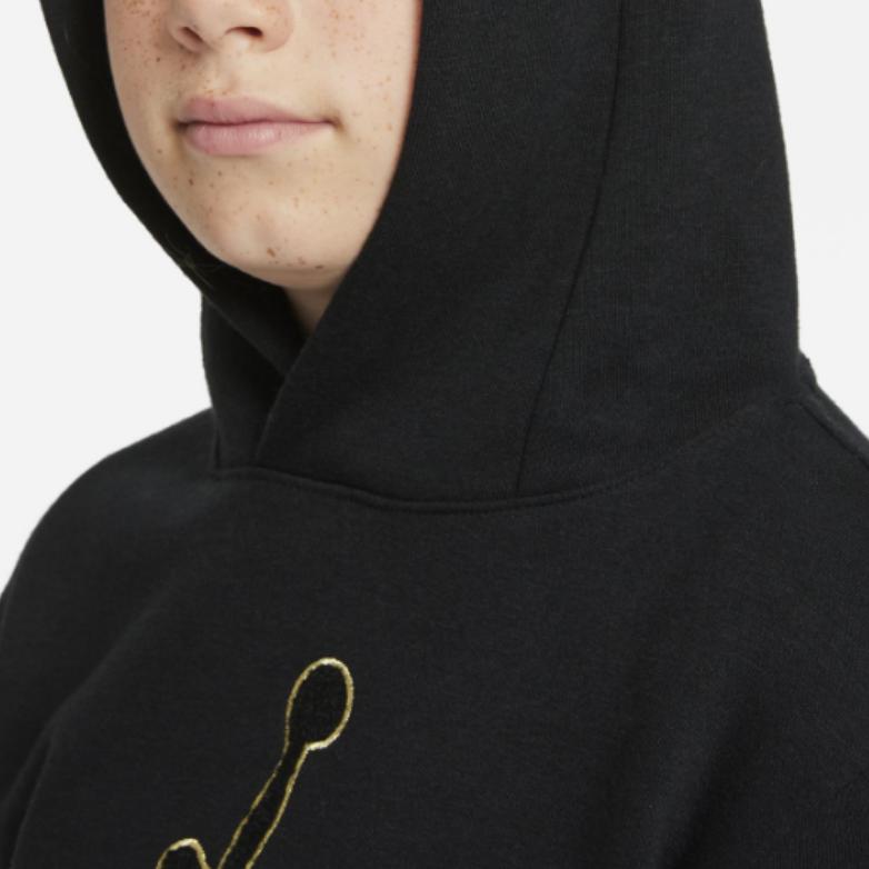 Jordan Kids Logo Hoodie Long Sleeve Pullover Sweatshirt Kids Tops Black DQ3717-010