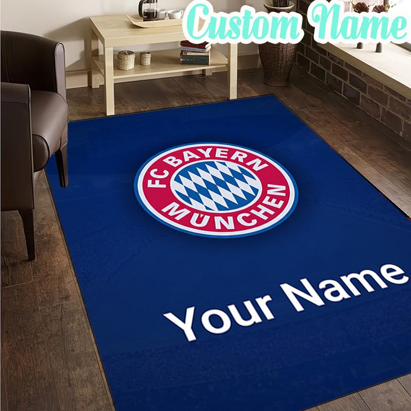 Custom Name Bayern Munchen Logo Design Rug, Office Rug, Chair Rug, Carpet for Living Rooms, Doormat Game Rug Home Decor Christmas Gifts