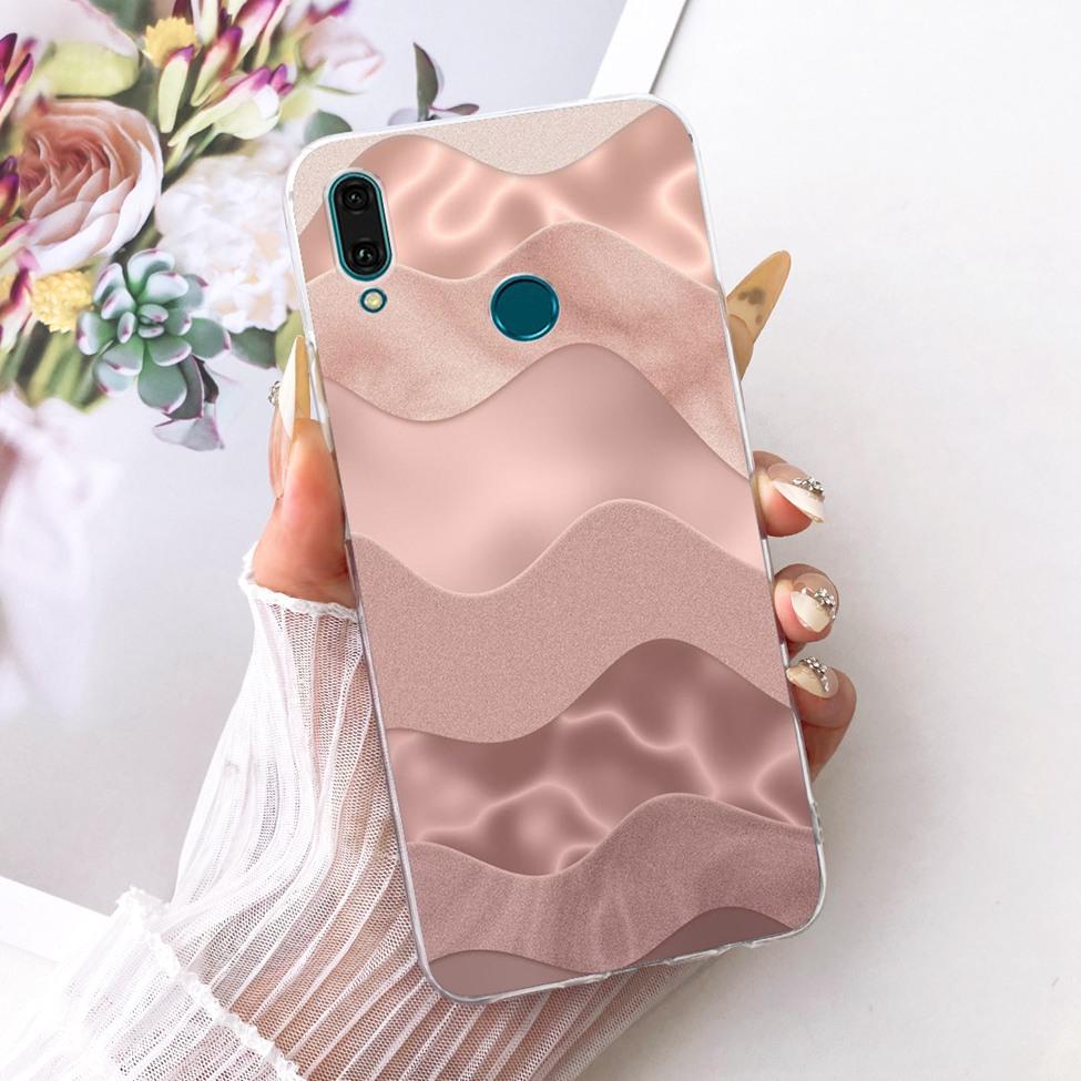 For Huawei Y9 2019 Case Cover Transparent Cute Cat Fashion Butterfly Funny Painted Casing For Huawei JKM-LX1 JKM-LX2 JKM-LX3