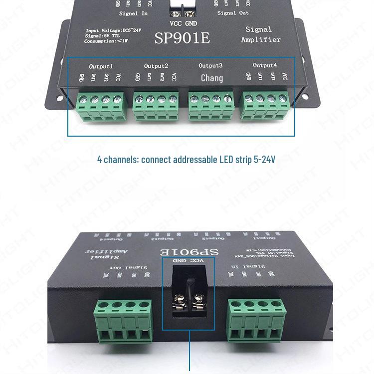 Kilai Deng Dream Color LED Strip SPI Signal Amplifier Controller SP901E