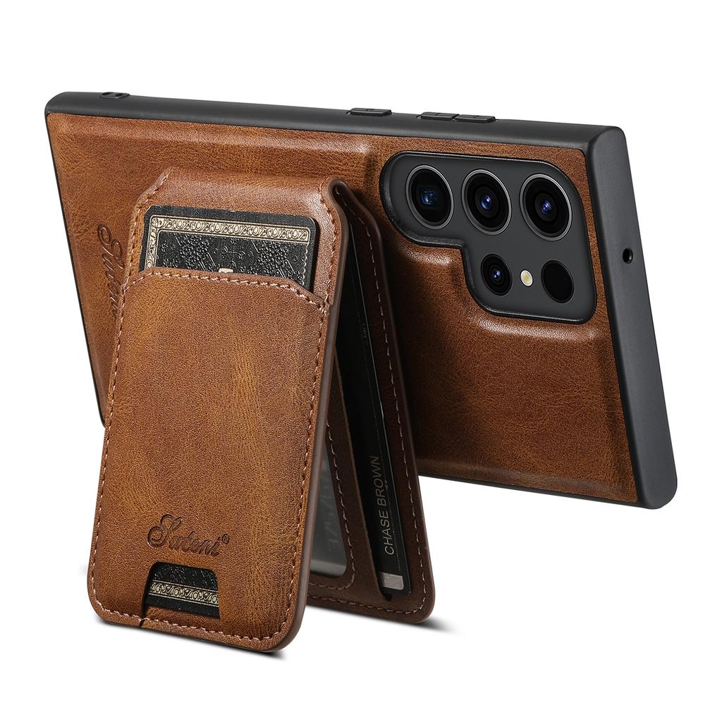 SUTENI H15 For Samsung Galaxy S24 Ultra Magnetic Case Detachable Card Holder Phone Cover