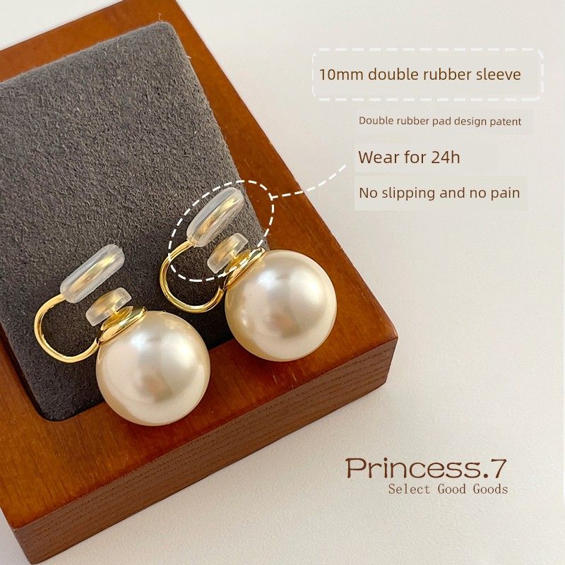 

Strong Light Crystal Retro Mosquito Coil Fall and Winter Stud Earrings Pearl 10mm crystal beads [double gasket]]