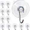 Suction Cup Hooks, 12 Pcs Medium (V2.0, 1.77 Inch) Clear Stainless Steel Hooks, 12 LB Max Load, Reble Removable No Trace, Ideal for Shower, Kitchen,