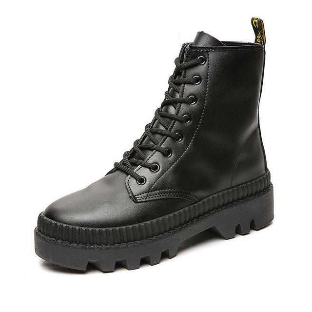 Boots Men 'S Non -Slip Waterproof Winter Men 'S Shoes High -Top Tooling Platform Short Boots British All -Match Army Boots Men