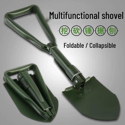 Multi-functional Folding Entrenching Shovel: Outdoor, Fishing, Camping, Car-Mounted, Military Use with Hoe Attachment