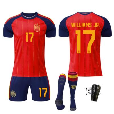 2026 Weltmeisterschaft Spanien Heimtrikot Gavi 19 Yamal 17 Nico Shirt Fußballuniform Set Fan-Version Fußball-Set Atmungsaktiv Schnelltrocknend