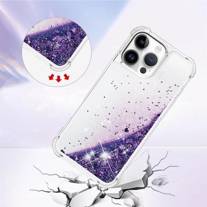 I Phone 16 Pro Max Case On For Funda iPhone 16 Pro MAX Cover Glitter Dynamic Liquid Case For Apple16 Plus 16ProMax Cases Etui