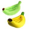 Banana Pet House with Removable Washable Cushion Soft Plush Cat Bed for All Seasons Semi-Enveloping Pet Bed for Cats