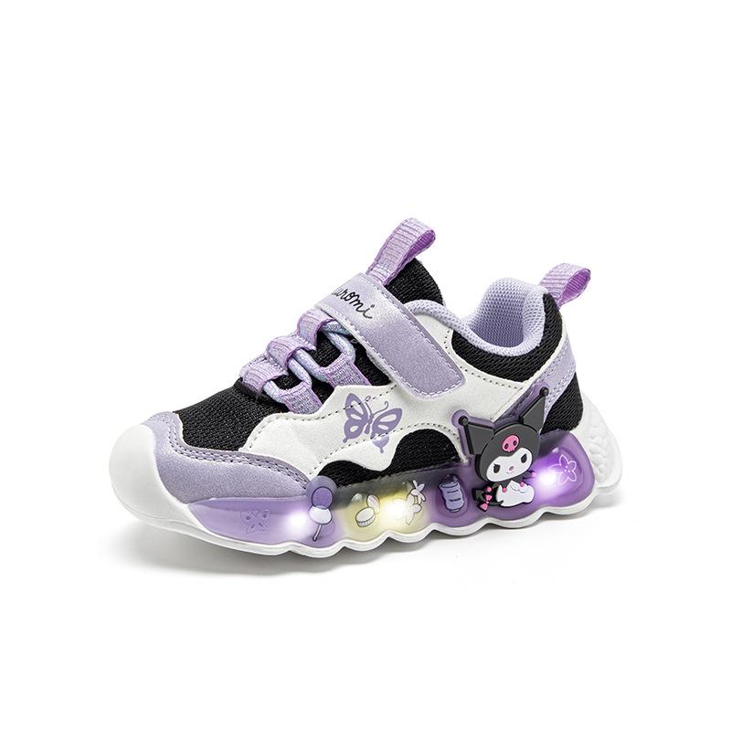 

Светящиеся кроссовки для девочек Hello Kitty & Kuromi - Тренд осени 2025 30 фиолетовый/белый