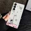 Magnetic Adsorption Phone Case For Samsung Galaxy Z Fold 7 6 5 Fold7 Fold6 Fold5 5G Cute Astronaut Print Clear Shockproof Cover