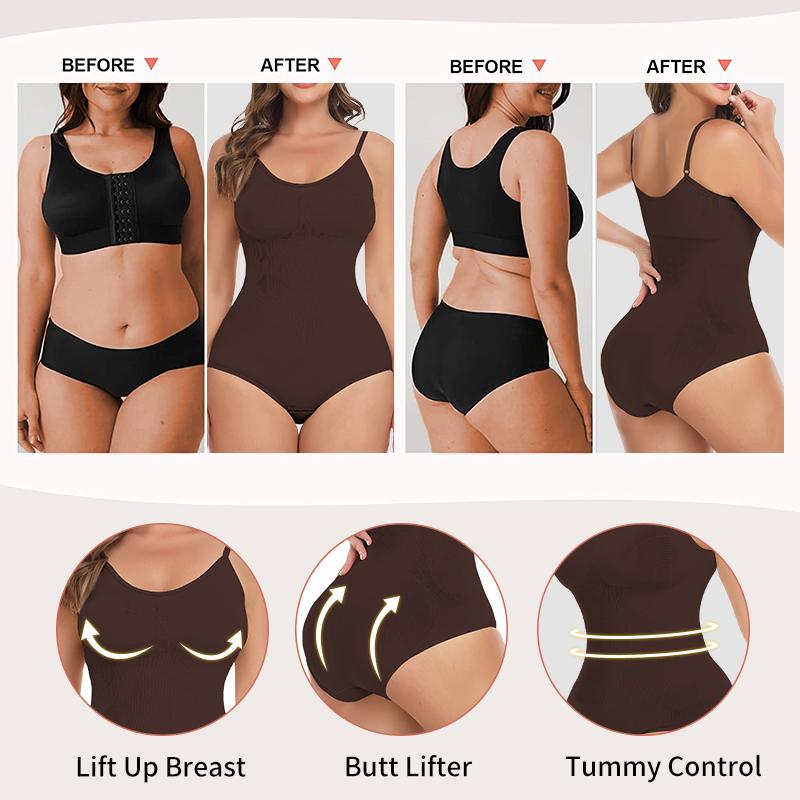 Dames Naadloze Mouwloze V-hals Bodysuit Shapewear Buikcontrole Body Shaper Tanktop Rood Blauw