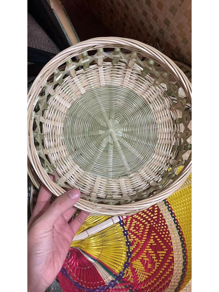 Bamboo Weaving Basket Set: Fruit Basket, Rice Washing Bowl, Snack Plate, Steamed Bun Holder, Storage Basket, Rice Sieve, Winnowing Tray.