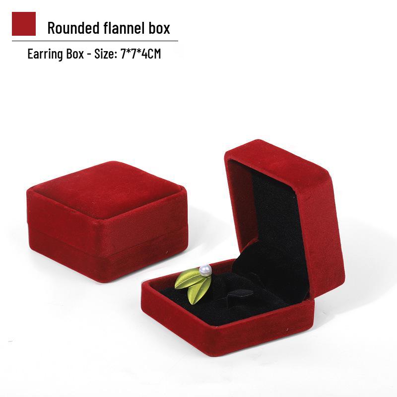 Rounded Corner Plush Jewelry Storage Box for Bracelets, Rings, and Necklaces