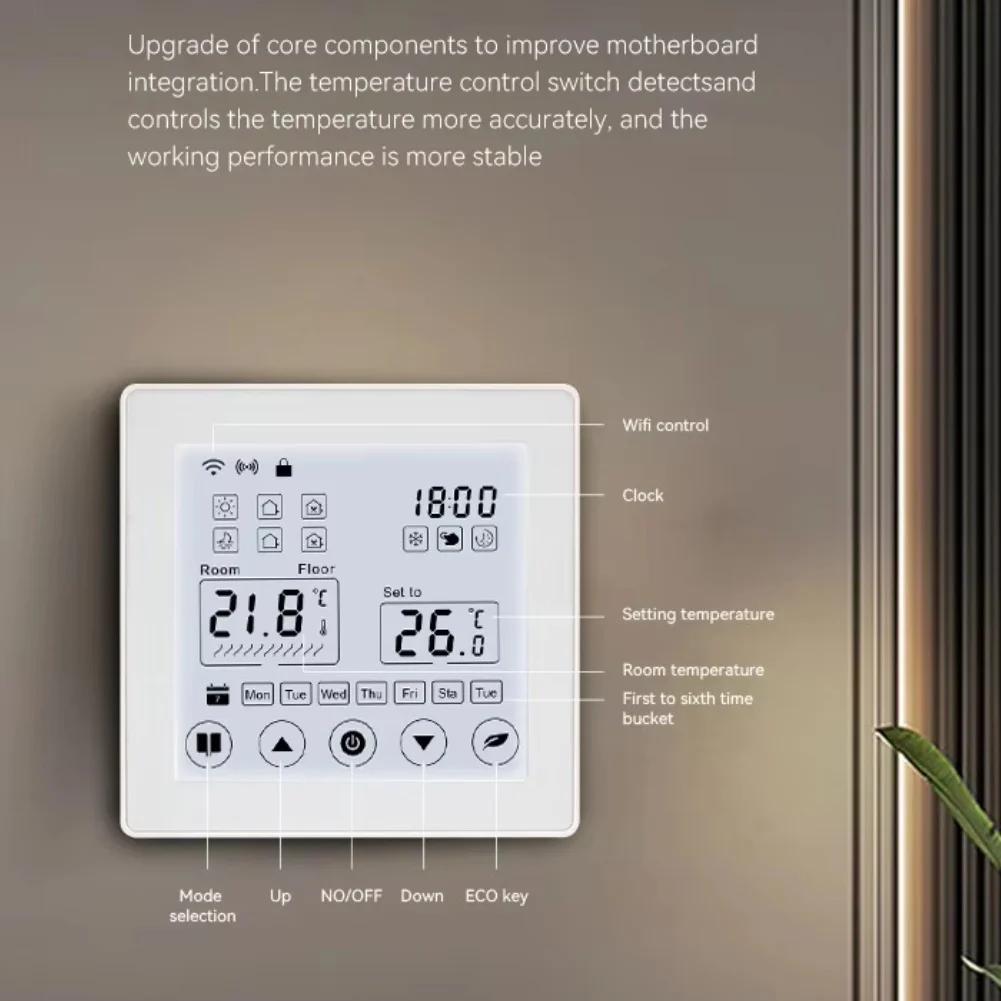1 Set Smart-WiFi Thermostat With Touchscreen For-TUYA For-SMART LIFE Energy-Efficient Heating Control Home Heating Accessories