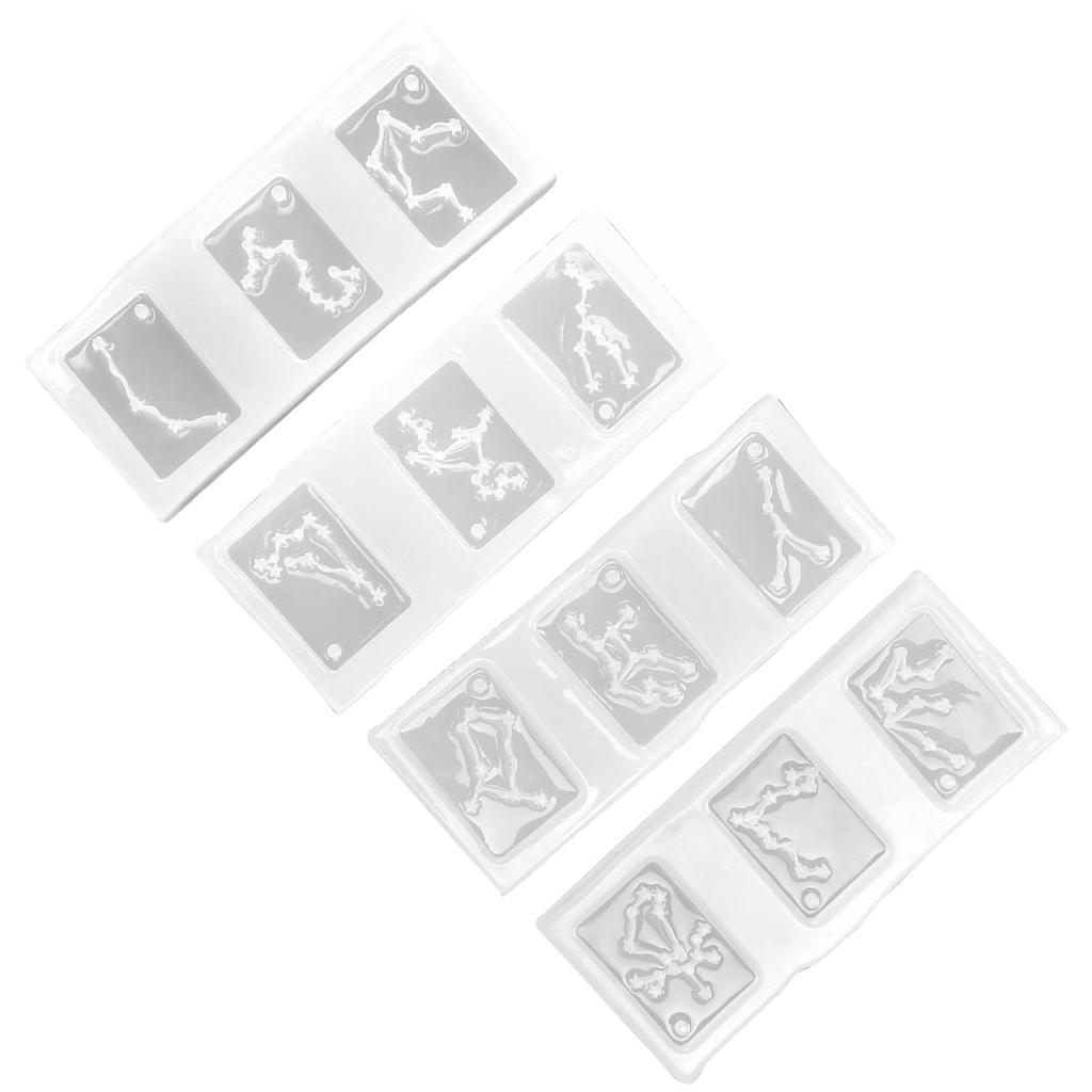 4-teiliges Set Silikon Schild Anhänger Form Stanzfreie Anhänger Schmuck für Zuhause Küche DIY Gebrauch