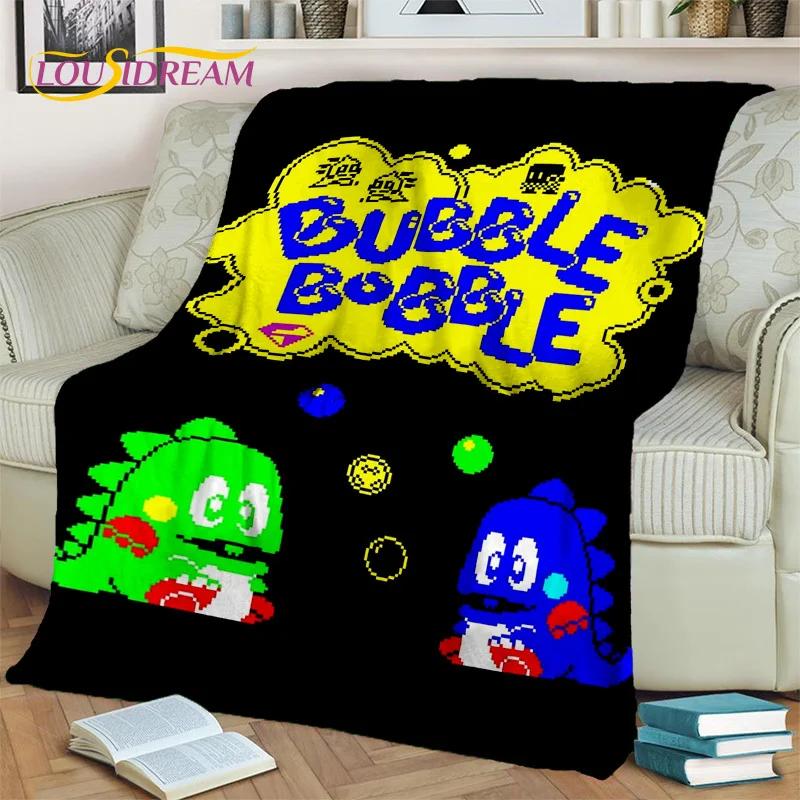 Cartoon Bubble Bobble Game Gamer 3D Blanket,Soft Throw Blanket for Home Bedroom Bed Sofa Picnic Travel Office Cover Blanket Kids