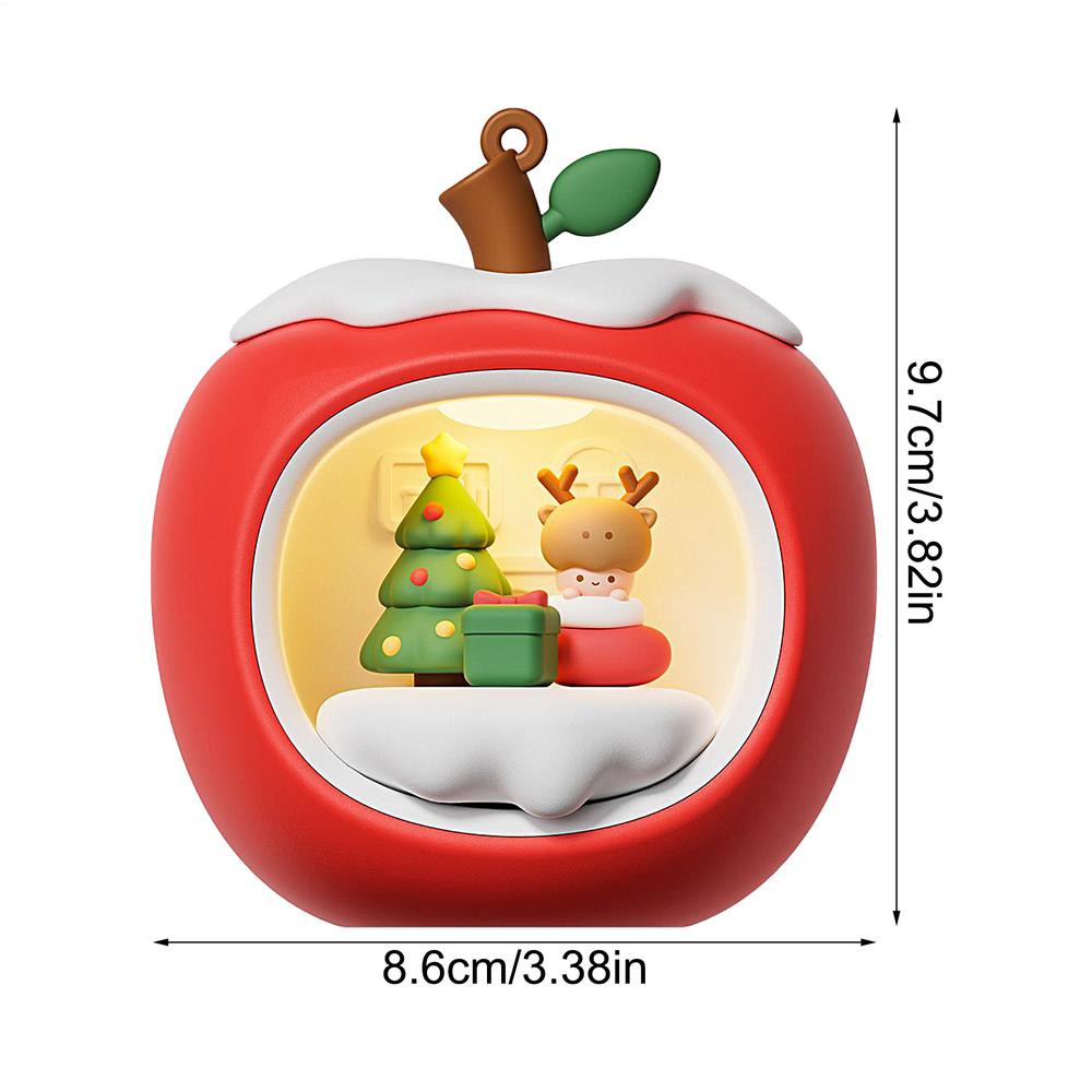 

Rechargeable Night Light Fruit House Shape Christmas Nightlight Rechargeable Hangable Lamp For Indoor Winter Holiday Dorm теплим білим кольором