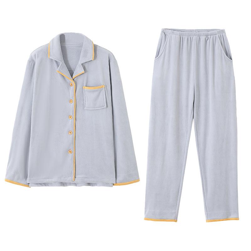Pajamas Women'S Autumn And Winter Coral Fleece Thin Fleece Warm Island Fleece Women'S Winter Flannel Large Size Loungewear Set