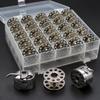25PCS Universal Fit Sewing Machine Bobbins with Storage Holder Box for Home Handheld Machines Suitable for Beginners and Tailors
