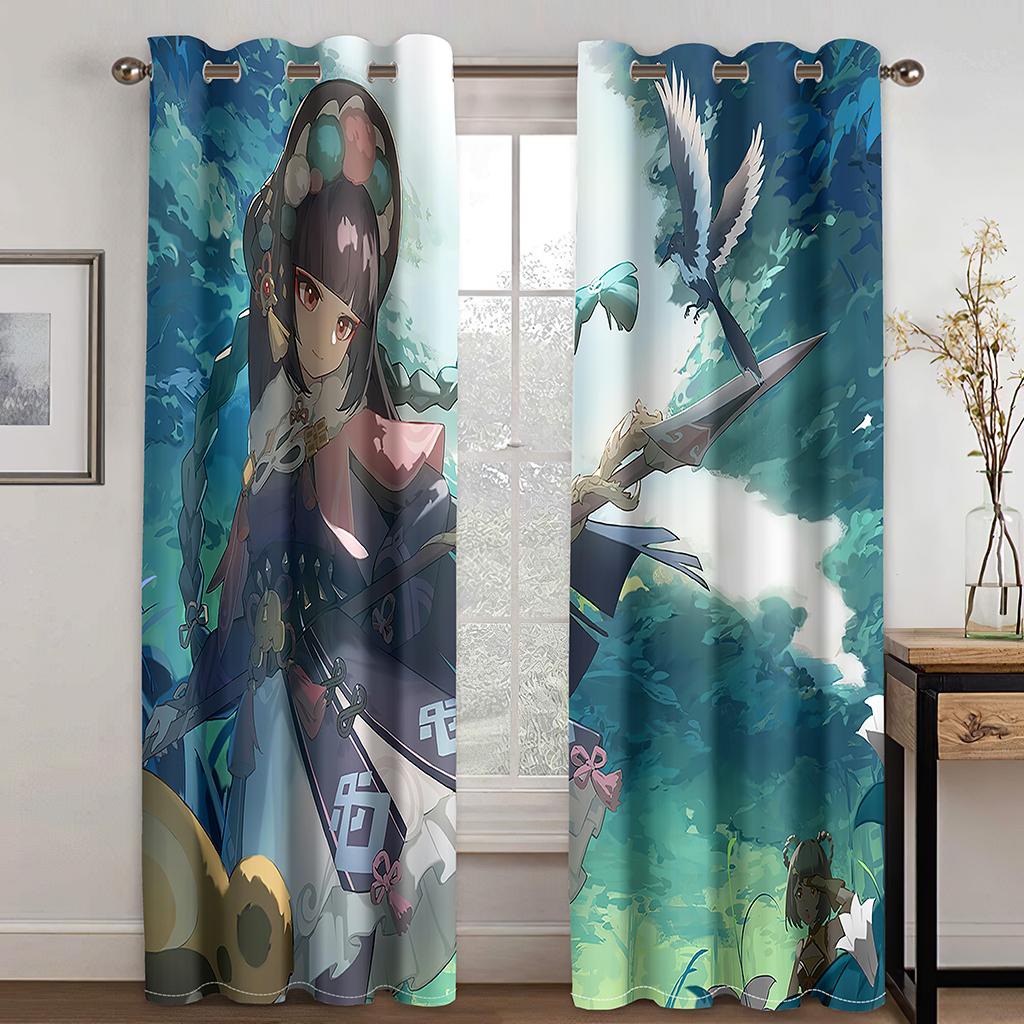 Children's Favorite Cartoon Anime Games Character Curtains 2 Panel Living Room Bedroom Balcony Den Kids Room Decor Curtains