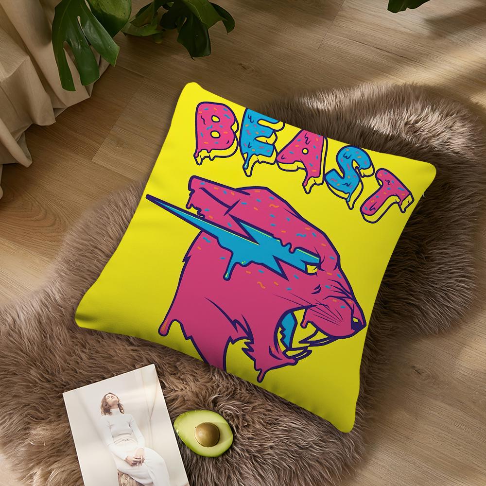 

Забавный чехол для подушки Mr-B-Cute B-Beasts в гостиную, акцент на спинке дивана, квадратный диван, компаньон для спокойного сна 40x40CM