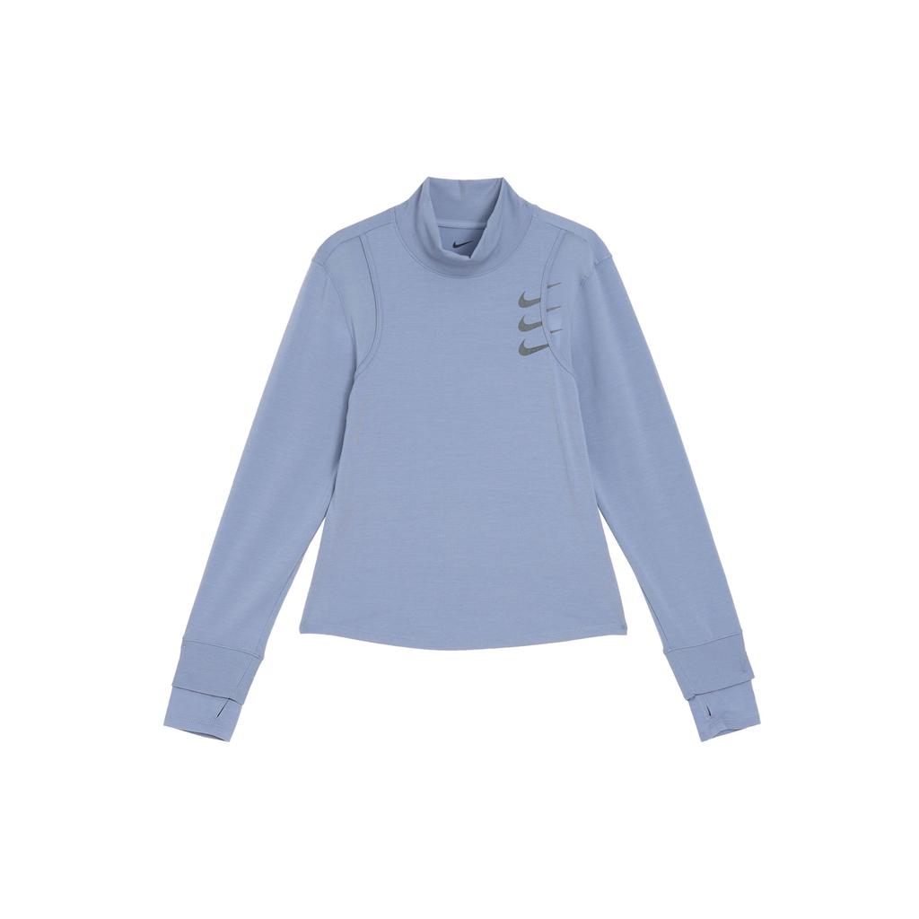 Nike Dri-Fit Adv Running Division Solid High Neck Long Sleeve Running T-Shirt Women Tops Slate-Gray FB7808-493