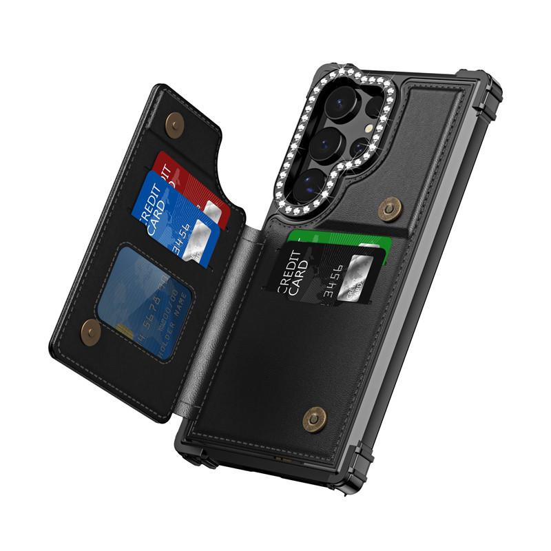 Suitable for Samsung S24 SIM Card Phone Case Samsung S24 Ultra Leather Texture Card Case Drop Protection Case