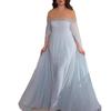 2023 Spring Summer Elegant High Waist Chiffon Evening Gown with Pearls